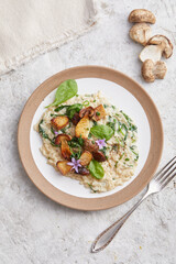 Mushroom and Spinach Risotto