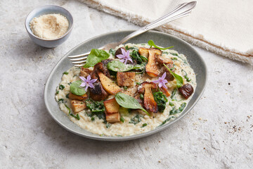 Mushroom and Spinach Risotto