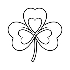Shamrock, ThreeLeaf Clover, Irish Symbol, St. Patricks Day, Celtic Design, Line Art, Simple Illustra