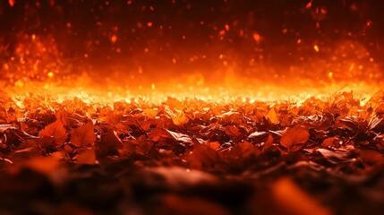 Fiery Embers Glow Upon Autumn Leaves