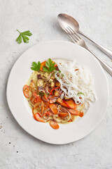 Carrot and Coconut Curry with Noodles