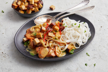Carrot and Coconut Curry with Noodles