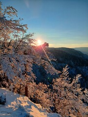 sunset in the mountains