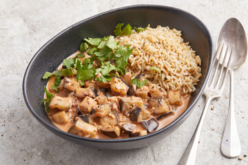 Ayurveda Aubergine and Vegetable Curry with Rice