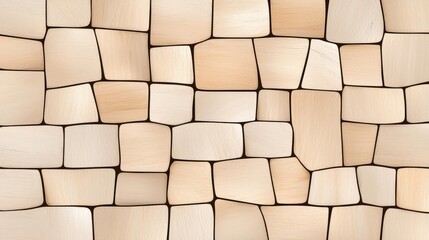 Smooth Light Wood Texture Background with Irregular Shape Blocks for Design and Decor Projects