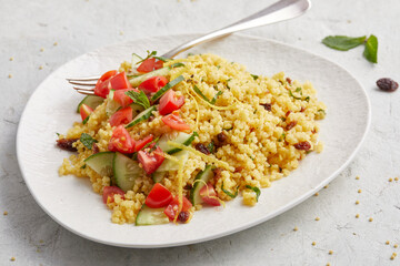 Tomato and Cucumber Millet Salad