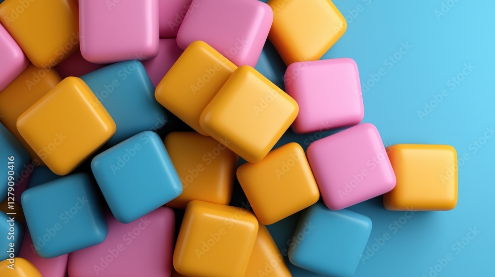 Aufkleber vibrant isometric geometric pattern with bold color contrasts and ample copyspace suitable for moder