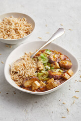 Aubergine in Szechuan Sauce with Rice