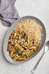 Aubergine in Szechuan Sauce with Rice