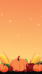 Design a vibrant harvest vector banner featuring pumpkins, apples, and an autumnal color palette, suitable for website headers or social media.