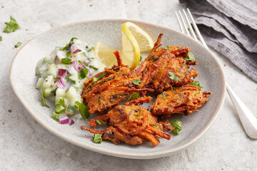 Carrot Pakora with Raita