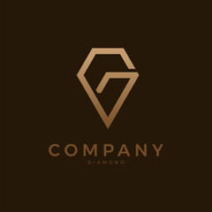 Diamond Logo, Letter G with Diamond  combination, suitable for brand and company logos, vector illustration