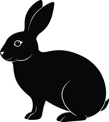 Rabbit Silhouette Vector Art - Minimalist Animal Designs, Easter, Spring, and Nature-Themed Projects for Decor and Printables