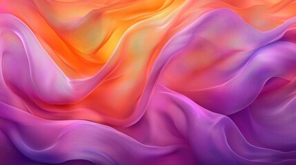 Obraz premium Colorful Abstract Waves of Fabric Drapes in Warm Orange and Soft Purple Shades