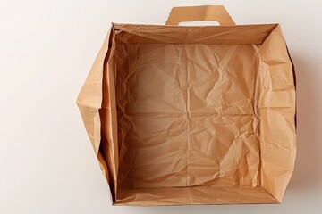 Free photo of Open cardboard box on white background packaging concept ,Isolated paper bag