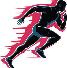 Athletes in Motion Graphics Print