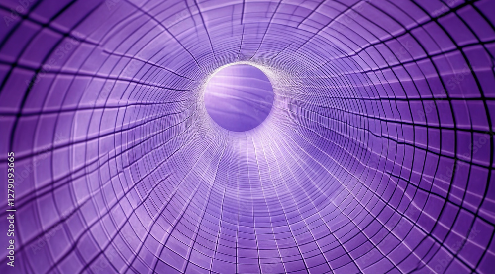 Poster vibrant purple tunnel with grid lines, perfect for creating an otherworldly effect in your animation