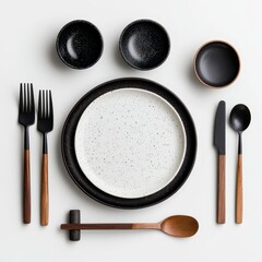 Aesthetic serving platter arrangement dining table food presentation natural light frontal view visual harmony