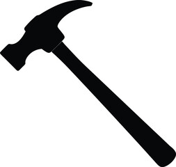 Hammer silhouette vector illustration for construction, repair, handyman, tools, carpentry, industry, DIY, hardware, building, and renovation projects