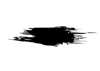 Fototapeta premium Black Grunge Brush Stroke on White Background – High-Quality Abstract Texture