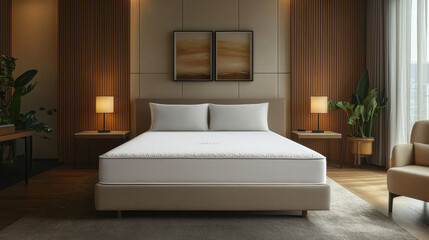 Stylish bedroom with a dual-layer ergonomic mattress for optimal comfort and support