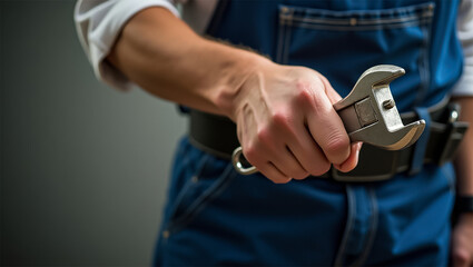a mechanic holding a wrench
