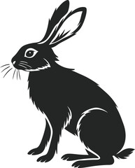 Easter bunny silhouette vector illustration, perfect for spring designs, Easter projects, holiday cards, decorations, and festive graphics, ideal for Easter-themed artwork.