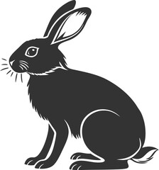 Easter bunny silhouette vector illustration, perfect for spring designs, Easter projects, holiday cards, decorations, and festive graphics, ideal for Easter-themed artwork.