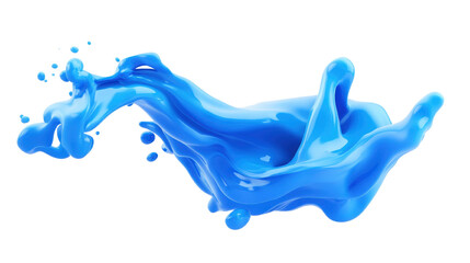 Vibrant blue splash, dynamic water splash creating artistic patterns, suitable for creative projects or digital backgrounds. Isolated on white background or PNG