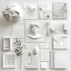 Minimalist Moodboard with White Aesthetic for Branding