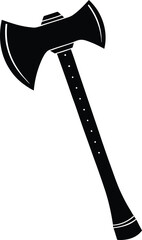 Axe silhouette vector illustration perfect for woodcutting, forestry, outdoor, tool, weapon, camping, survival, strength, adventure, and nature themes.
