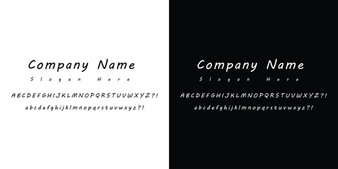 Handwritten Script Font Vector Template for Branding and Logo Design – Stylish Typography for Business Name and Slogan in Black and White