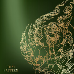Thai pattern art thai giant literature thai