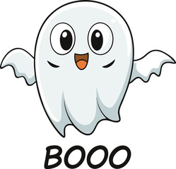 Cute ghost boo vector illustration, Halloween theme, spooky character, cartoon ghost design, adorable spirit, ghost boo, vector art, Halloween vector, cute ghost clipart.
