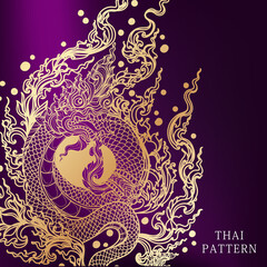 Thai pattern art thai snake literature thai