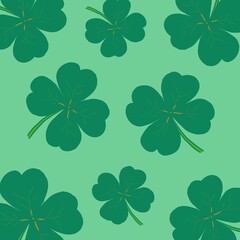 Lucky Clover Repeat Pattern - Green Irish Design