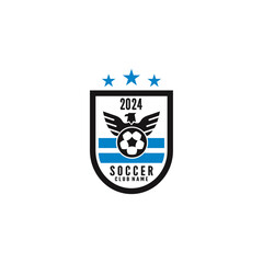 Soccer team with shield logo vector