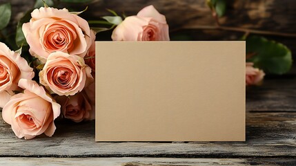 there is a card with a picture of a bunch of roses