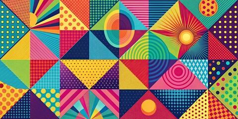 Obraz premium Abstract Retro Backgrounds - Colorful Dynamic Design