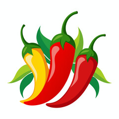 pepper, chili, red, food, hot, vegetable, isolated, green, spice, spicy, vector, illustration, paprika, chilli, healthy, white, vegetables, fresh, ingredient, organic, vegetarian, peppers, cooking, ca