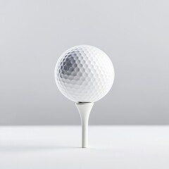 Golf Ball Mockup. A close-up of a white golf ball on a tee, set against a soft, minimalistic background.