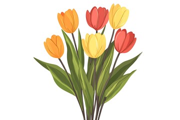 Fototapeta premium Vibrant Spring Bouquet of Tulips