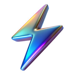 lightning 3d render, transparent background