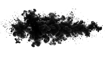 Black ink swirling in water, abstract design element
