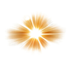 Obraz premium Golden Sun Flare with Dramatic Radiating Beams and Texture on transparent background
