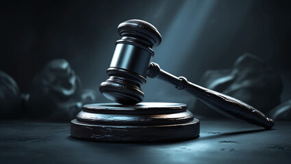 Bold & Elegant Crime & Justice YouTube Icon – Striking Judge’s Gavel on Dark Background for a Professional, Investigative Look