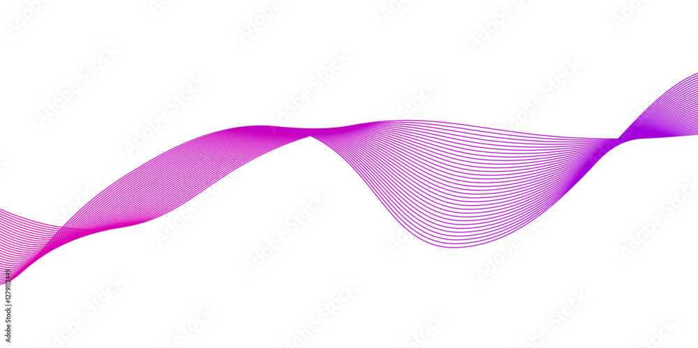 Poster pink wave lines and technology background. abstract soft wave lines dynamic flowing pink light isola