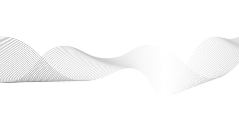 Fototapeta premium Grey and black wave, curve lines on transparent background.Modern grey wave on white background,Abstract black wave lines on white background,black wave for design brochure, website, flyer.