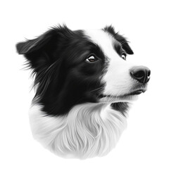 Fototapeta premium Majestic Border Collie Portrait Elegant Dog Breed in Black and White