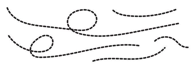 Obraz premium Path travel dotted line trip dashed trace destination track plan and silhouette, travelling symbol . Transport dot pathes lines traces tourism design vector